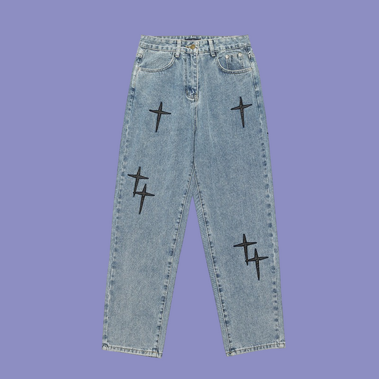 Retro Northern Cross Denim Pants